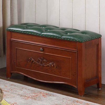 FEHUN Footstool Shoe Changing Stool Shoe Cabinet Change Shoe Bench Wear Shoe Stool Bucket Bucket Storage Stool Sofa Shoe Rack 48x30x85cm (Color : Green)
