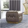 FEHUN Footstool Shoe Changing Stool Household Guest High-Grade Crystal Pull Diamond Square Stool Leather Shoes Bench (Color : Grey) view 1