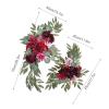 Wnvivi Wedding Arch Flowers,2Pcs Artificial Peony Floral Swag Decor,Arch Flower Arrangement Set for Reception Backdrop,Ceremony Sign Decor-Red view 4