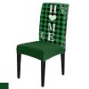 4 Pcs Dining Chair Covers Stretch Spandex Slipcovers Green Buffalo Plaid Heart Quotes St. Patrick's Day Removable Washable Dining Room Seat Cover Cushion Protector for Hotel Classic Black Checker view 2