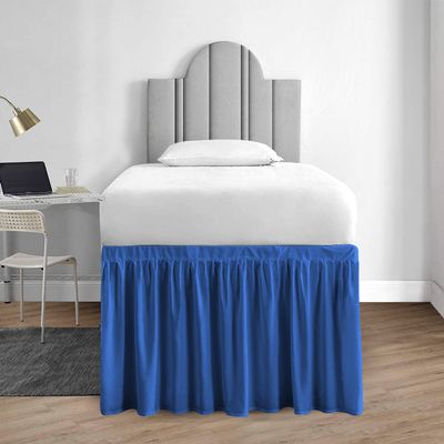 1000 Series College Dorm Room Bedskirts Twin XL Extra Long Ruffled with Split Corner Elegant Design Premium Brushed Microfiber Tailored Drop Easy Care Wrinkle Free - Twin-XL - 50" Drop, Egyptian Blue