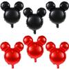 6 Pcs Bear Balloons, 24'' Mylar Balloon Jumbo Bear Head Aluminum Foil Balloons for Birthday Party Decorations Baby Shower Supplies Party Favors (BlackRed) view 1