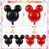 6 Pcs Bear Balloons, 24'' Mylar Balloon Jumbo Bear Head Aluminum Foil Balloons for Birthday Party Decorations Baby Shower Supplies Party Favors (BlackRed) view 2