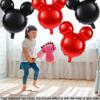 6 Pcs Bear Balloons, 24'' Mylar Balloon Jumbo Bear Head Aluminum Foil Balloons for Birthday Party Decorations Baby Shower Supplies Party Favors (BlackRed) view 3