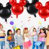 6 Pcs Bear Balloons, 24'' Mylar Balloon Jumbo Bear Head Aluminum Foil Balloons for Birthday Party Decorations Baby Shower Supplies Party Favors (BlackRed) view 4