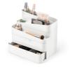 Umbra Glam Cosmetic Organizer, Versatile Storage Container With Removable Insert for Bathroom, Office and More, Large, White view 1