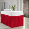 1000 Series College Dorm Room Bedskirts Twin XL Extra Long Ruffled with Split Corner Elegant Design Premium Brushed Microfiber Tailored Drop Easy Care Wrinkle Free - Twin-XL - 50" Drop, Blood Red view 2