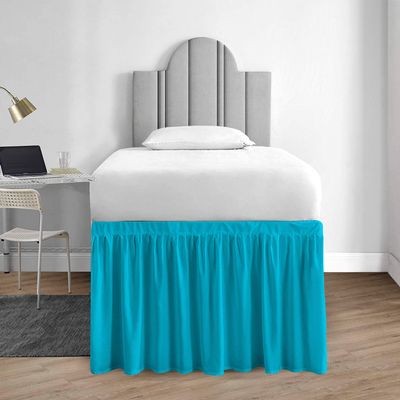 1000 Series College Dorm Room Bedskirts Twin XL Extra Long Ruffled with Split Corner Elegant Design Premium Brushed Microfiber Tailored Drop Easy Care Wrinkle Free - Twin-XL - 54" Drop, Turquoise