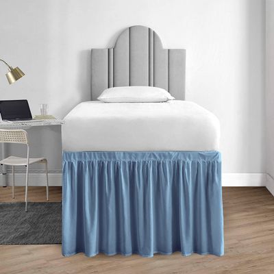 1000 Series College Dorm Room Bedskirts Twin XL Extra Long Ruffled with Split Corner Elegant Design Premium Brushed Microfiber Tailored Drop Easy Care Wrinkle Free - Twin-XL - 60" Drop, Medium Blue