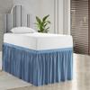 1000 Series College Dorm Room Bedskirts Twin XL Extra Long Ruffled with Split Corner Elegant Design Premium Brushed Microfiber Tailored Drop Easy Care Wrinkle Free - Twin-XL - 60" Drop, Medium Blue view 2