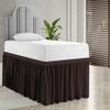 1000 Series College Dorm Room Bedskirts Twin XL Extra Long Ruffled with Split Corner Elegant Design Premium Brushed Microfiber Tailored Drop Easy Care Wrinkle Free - Twin-XL - 52" Drop, Chocolate view 2