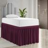 1000 Series College Dorm Room Bedskirts Twin XL Extra Long Ruffled with Split Corner Elegant Design Premium Brushed Microfiber Tailored Drop Easy Care Wrinkle Free - Twin-XL - 44" Drop, Wine view 2