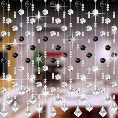 HAPPLiGNLY Beaded Curtain Crystal for Wedding Decor Party Club Shopwindow Room Divider - 5 Colors Available (Color : TRANSPARENTCOLOR, Size : W120CM)