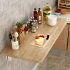 Wall-Mounted Table with Drop-Leaf Top Folding Floating Desk Hanging Laptop Table Kitchen Dining Table for Study, Bedroom and Bathroom (Color : Natural, Size : 25x100cm) view 2