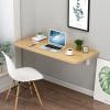 Wall-Mounted Table with Drop-Leaf Top Folding Floating Desk Hanging Laptop Table Kitchen Dining Table for Study, Bedroom and Bathroom (Color : Natural, Size : 25x100cm) view 3