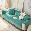 XSlive Super Soft Velvet Sofa Cover Geometric Embroidery Thick Warm Sectional Couch Covers Comfy Plush Anti-Slip Sofa Slipcover Furniture Protector for Living Room (Green B,43"x82") view 4