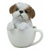 1 Pcs Of Realistic Adorable Dog In Teacup Statue 5.75" Tall Pet Pal Decor Dogs view 1