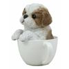 1 Pcs Of Realistic Adorable Dog In Teacup Statue 5.75" Tall Pet Pal Decor Dogs view 2