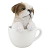 1 Pcs Of Realistic Adorable Dog In Teacup Statue 5.75" Tall Pet Pal Decor Dogs view 4