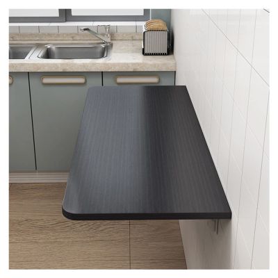 Multi-Function Wall Mounted Folding Table Floating Home Office Laptop Computer Desk Laundry Utility Room Workbench Kitchen Dining Table (Color : Black, Size : 45x80cm)
