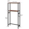HOOBRO Over The Toilet Storage, 2-Tier freestanding Over the Toilet Storage, Bathroom Organizer Over Toilet with Toilet Paper Holder and Hooks, Space Saver for Room, Rustic Brown and Black BF49TS01 view 2