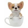 1 Pcs Of Realistic Tan Dog In Teacup Statue 5.75" H view 1