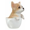 1 Pcs Of Realistic Tan Dog In Teacup Statue 5.75" H view 3