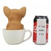 1 Pcs Of Realistic Tan Dog In Teacup Statue 5.75" H view 4