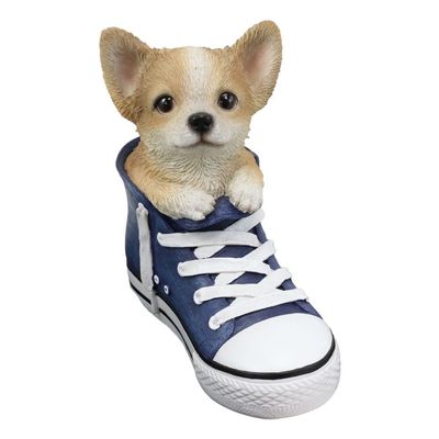 1 Pcs Of Paw-Star Pups Lifelike Puppy Dog In Sneaker Chucks Shoe Statue