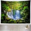 BELECO Jungle Forest Waterfall Tapestry 70x47 Inch Tropical Rainforest Scenery Tapestry Cascade Green Trees Nature Landscape Tapestry Wall Mural Home Decor Wall Art for Living Room Bedroom Dorm view 2