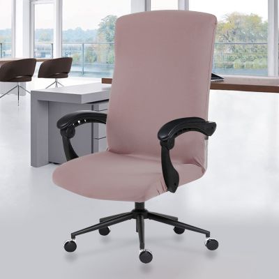 Elastic Computer Chair Cover with Durable Zipper - Protective Removable Washable Universal Office Desk Chair Seat Slip Cover - Stretchy Soft Anti-dust Desk Chair Seat Protector for Dogs, Cats, Pets