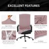 Elastic Computer Chair Cover with Durable Zipper - Protective Removable Washable Universal Office Desk Chair Seat Slip Cover - Stretchy Soft Anti-dust Desk Chair Seat Protector for Dogs, Cats, Pets view 2