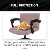 Elastic Computer Chair Cover with Durable Zipper - Protective Removable Washable Universal Office Desk Chair Seat Slip Cover - Stretchy Soft Anti-dust Desk Chair Seat Protector for Dogs, Cats, Pets view 4