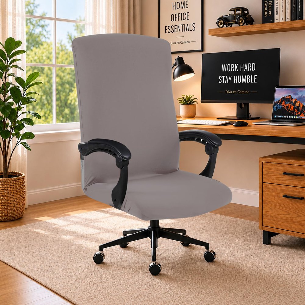 DIVA EN CAMINO DEC Durable Zipper Office Chair Cover, Stretch Soft Slipcover for Computer, Desk, or Boss Chair