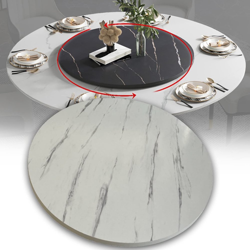 360 Wood Serving Tray, 20"/24"/28" Rotating Round Lazy Susan Dining Table Tray, Wooden Swivel Serving Display Rotating Plate, Hotel Tabletop Service Plate,Large Wooden Turntable Lazy