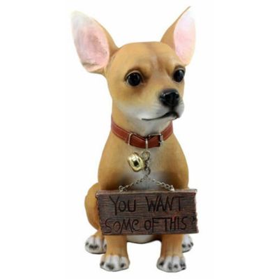 1 Pcs Of Spicy Mexican Short Coat Dog Large Figurine W/ Welcome Sign Statue