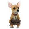 1 Pcs Of Spicy Mexican Short Coat Dog Large Figurine W/ Welcome Sign Statue view 2