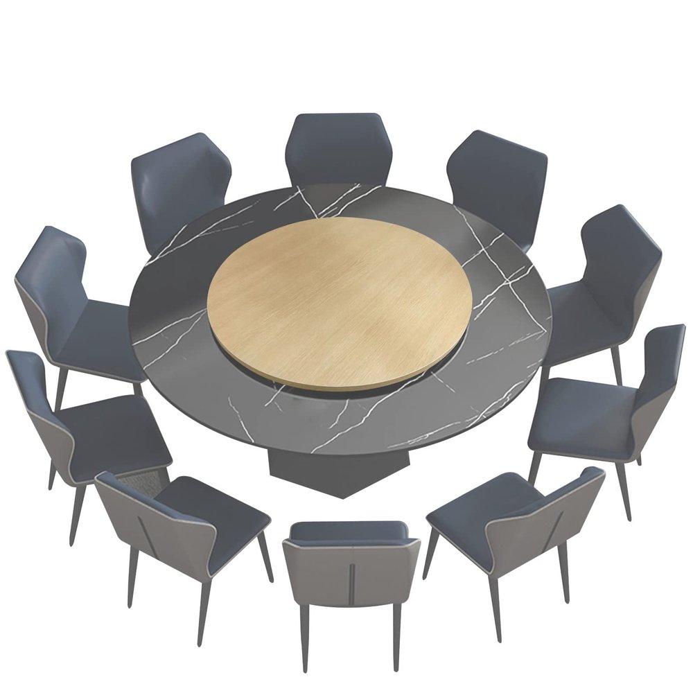Large Wooden Turntable Lazy Susan, Lazy Susan Turntable 28in/32in Wooden Swivel Serving Display, Round Rotating Serving Plate, Dining Table Top Serving Plate, 360 Wood Serving Tray, Swivel Furniture