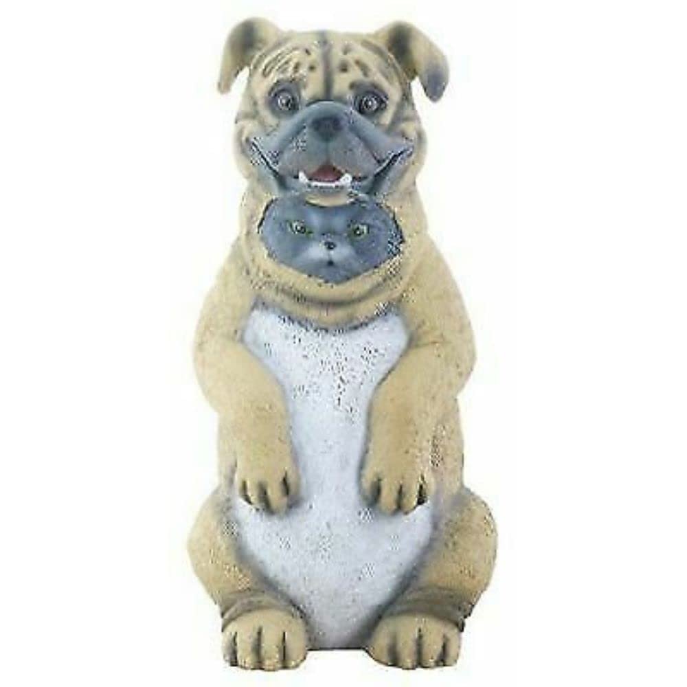 1 Pcs Of Cream and Grey Cat as Dog Dupers Themed Decorative Figurine Statue