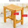 GOODBZ Bathroom stools Shower Bench Wood 2 Tiers Bathroom Stools Foot Rest Shaving Stool with Non-Slip Feet +Storage Shelf, Organizer for Shampoo, Towels Shoes Bathroom Stools (Size : 42x view 4