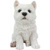 1 Pcs Of Sitting White Puppy Dog Statue 6.75" High view 1