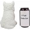 1 Pcs Of Sitting White Puppy Dog Statue 6.75" High view 4