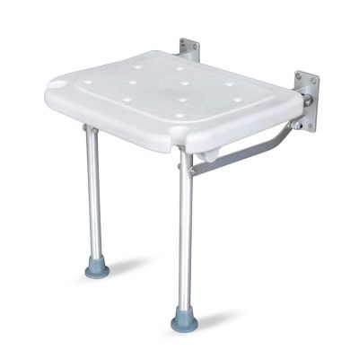 Folding Non-Slip Bath Chair, Shower Stool, Flip-in, Screw-in Bathtub Seat, Wall-Mounted Bathroom Chair and Stool Aid Stool Qf Shop (Color : White)