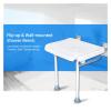 Folding Non-Slip Bath Chair, Shower Stool, Flip-in, Screw-in Bathtub Seat, Wall-Mounted Bathroom Chair and Stool Aid Stool Qf Shop (Color : White) view 4