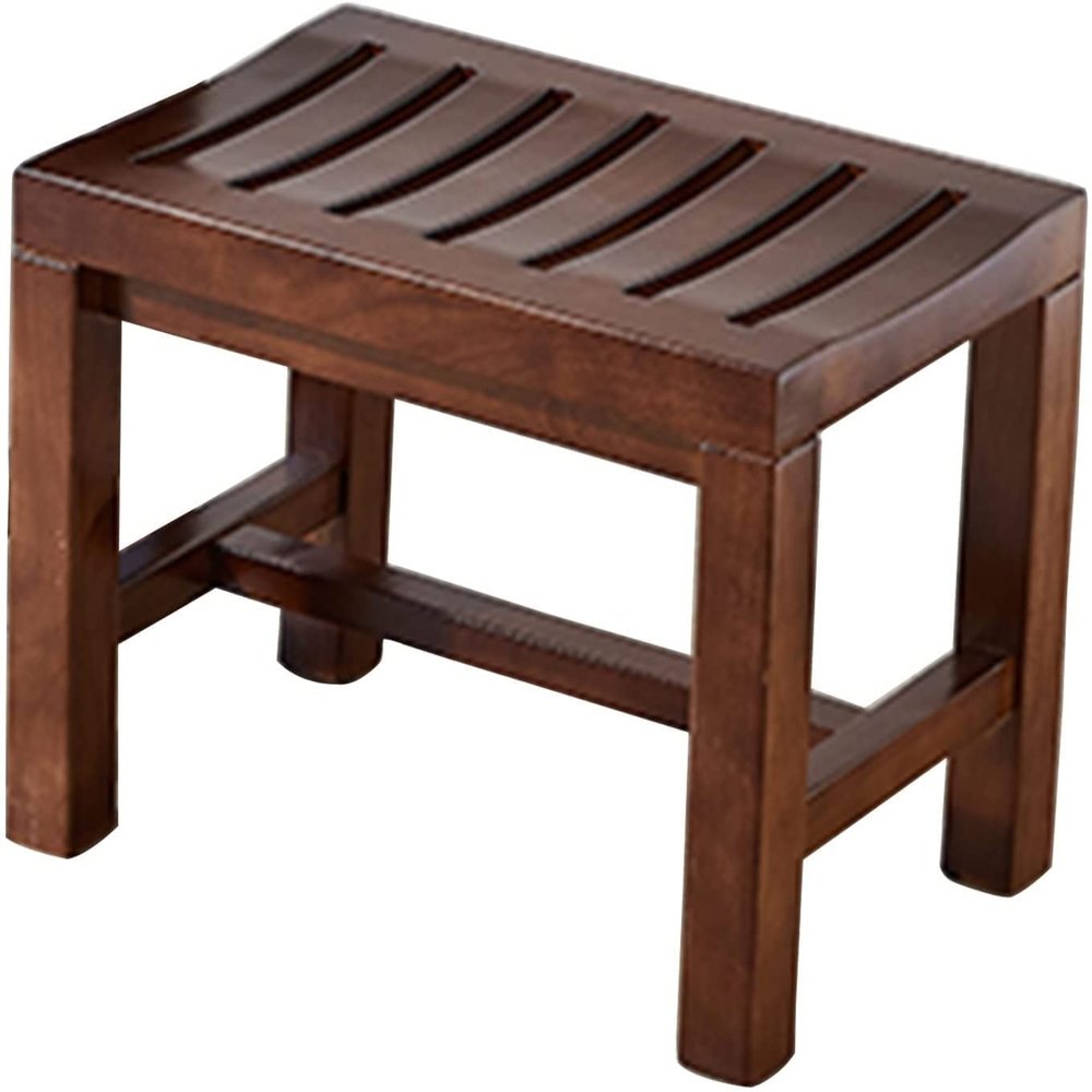 GOODBZ Bathroom stools Shower Chair Bathroom Stools with Non-Slip Feets, Shower Stools Wooden Stool Works in Living Room/Bedroom/Garden Leisure Small Seat (Size : 42x28x48cm)