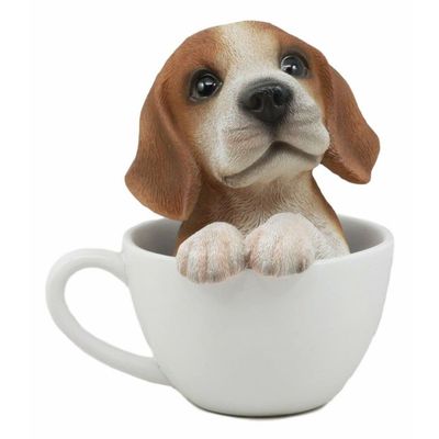 1 Pcs Of Adorable Teacup Dog Statue 5.5" H