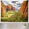 BELECO Zion National Park Tapestry Wall Hanging 92x70 Inch Utah Red Cliffs Rock Trees Landscape Tapestry Wild West American Nature Scenery Tapestry Wall Hanging Decorations Bedroom Living Room view 2