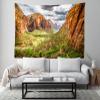 BELECO Zion National Park Tapestry Wall Hanging 92x70 Inch Utah Red Cliffs Rock Trees Landscape Tapestry Wild West American Nature Scenery Tapestry Wall Hanging Decorations Bedroom Living Room view 3