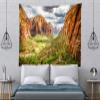 BELECO Zion National Park Tapestry Wall Hanging 92x70 Inch Utah Red Cliffs Rock Trees Landscape Tapestry Wild West American Nature Scenery Tapestry Wall Hanging Decorations Bedroom Living Room view 4