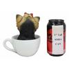 1 Pcs Of Realistic Adorable Dog With Red Ribbon In Teacup Statue 6" H view 4
